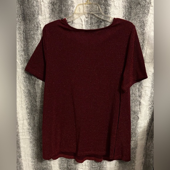 BloomChic Burgundy Shimmering Gold/Silver A-Line Tee size1X (14-16) - Picture 13 of 14